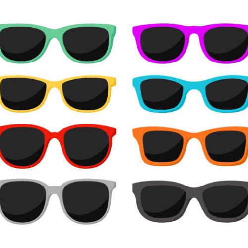 Set of Glasses in flat style isolated